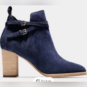 Cole Haan Linnie Bootie in Marine Blue Suede size 9.5